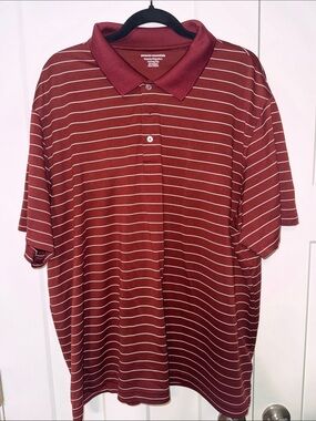 Amazon Essentials Men’s Maroon Stripe Polo Shirt